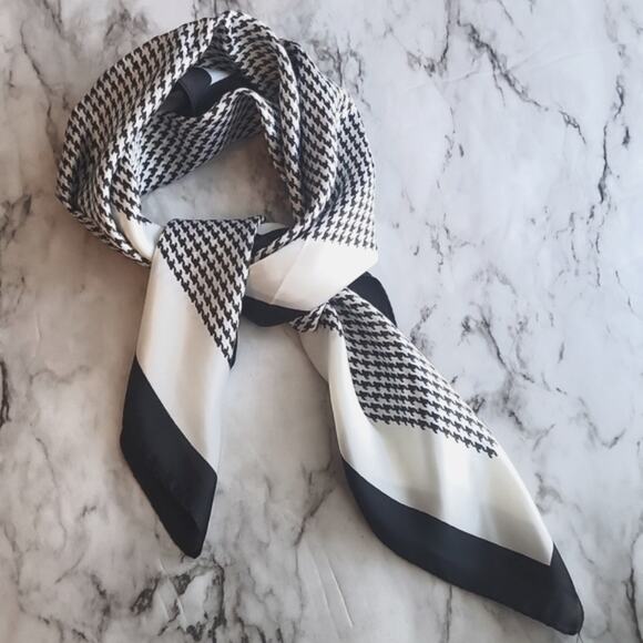 Silky Scarf Simple Pattern Scarf 70cm Square Neck Scarves Shawl - Picture 8 of 9